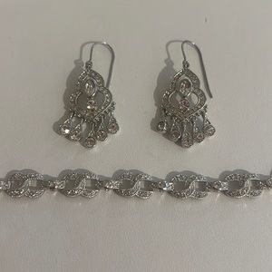 Silver Earring and Bracelet set